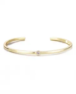 Тонкий браслет-манжета с золотым фианитом Adornia, gold