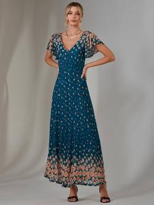 Макси-платье с цветочным рисунком от джины Jolie Moi, цвет Teal/Multi