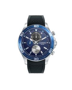 Мужские часы Heat с хронографом из стали и черным силиконовым ремешком Viceroy, черный