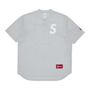 Топ Supreme S Logo Baseball Henley, Grey