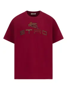 Футболка с вышитым логотипом ETRO KIDS, красный