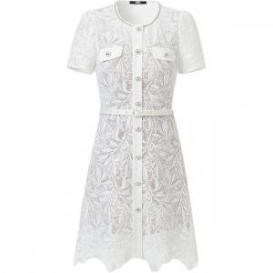 KARL LAGERFELD / Karl Lagerfeld Jeans Платье Karl Lagerfeld SS25 с короткими рукавами женское белое