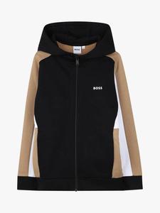 Детский капюшон кардиган из хлопковой смеси HUGO BOSS, Black/Multi