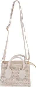 Женская соломенная сумка через плечо HANABASS, маленькая квадратная плетеная сумочка со съемным плечевым ремнем, бежевая, для повседневного и пляжного использования.