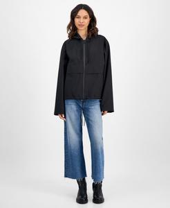 Женская куртка с капюшоном на молнии и завязками Rains, Black