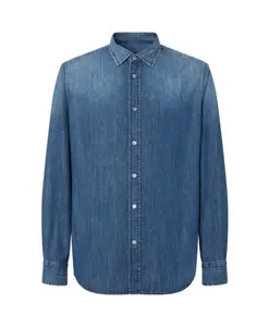Классическая рубашка из выстиранного денима Jacob Cohã«N, синий
