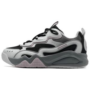 Кроссовки XTEP Skateboarding Shoes Women's Low-top Phantom Gray/Black/Smoke Gray, черный