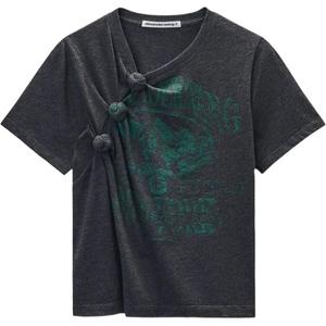 Футболка с узором в виде узлов Alexander Wang, черный