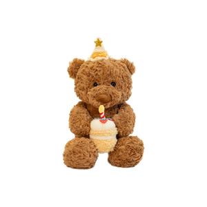 Льняной плюшевый мишка Cake Bear, высота 40см/55см OU DI PIG, коричневый