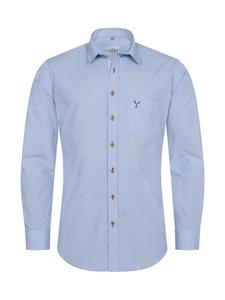 Традиционная рубашка с длинными рукавами синего цвета Nübler