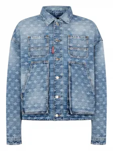 Джинсовая куртка с логотипом Dsquared2, синий