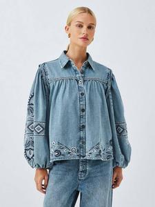 Вышитая джинсовая рубашка AND/OR, Light Blue Denim