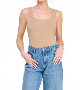 Гладкий боди-комбинезон Kit Smooth Tank в цвете кафе ALLIE ROSE, Cafe