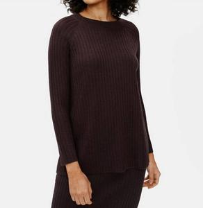 Туника из мериносовой шерсти с круглым вырезом цвета Brownstone Eileen Fisher