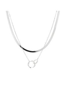 LIEBESKIND BERLIN Колье "Ты и я" в сочетании с другими украшениями из серебра