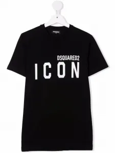 Футболка с принтом Icon DSQUARED2 KIDS, черный
