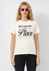 Футболка с принтом Qs, Creme