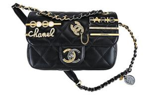 CHANEL Женская черная кожаная сумка через плечо с одним ремнем