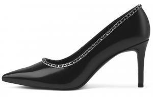 CHARLES&KEITH Маленькие узкие каблуки-шпильки 8 см женские черные глянцевые - глянцевый черный, цвет Black Box Black