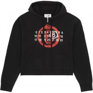 Худи с принтом в виде цифр MM6 Maison Margiela, черный
