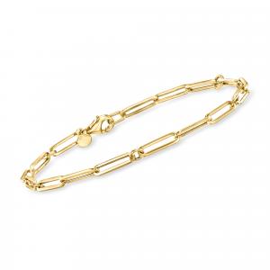 Браслет-скрепка Ross-Simons Italian из 18-каратного желтого золота Ross-Simons, 7 In