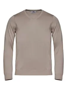 Вязаный свитер с V-образным вырезом Loja Das Meias, коричневый