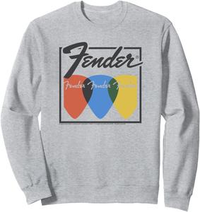 Толстовка с винтажным постером Fender Guitar Picks Vintage Border Break, серая