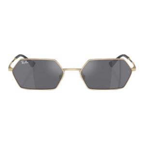 RayBan Солнцезащитные очки Ray Ban Yevi Bio Based с геометрической оправой, Light Gold Frame Dark Gray with Silver Lens