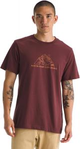 Футболка North Face Mens Evolution MTN Base с коротким рукавом | Хлопковая рубашка с графическим рисунком, втачными рукавами и ребристым воротником The North Face, Sumac