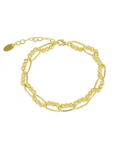Браслет из витой цепочки со скрепкой и бусинами из стерлингового серебра Spero London, gold
