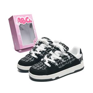 ABCIO Скользоустойчивые легкие дышащие низкие скейтерские унисекс кеды в коробке бело-черные, цвет White Black