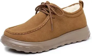 Зимние мужские ботинки Снегоходные ботинки с теплой подкладкой, повседневная зимняя обувь с мягкой внутренней отделкой, гибкая мягкая подошва для холодной погоды, прогулок и повседневной носки Qacksv, коричневый