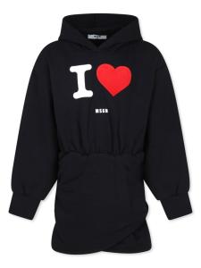MSGM Kids платье с капюшоном и логотипом