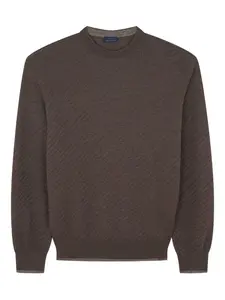 Шерстяной свитер с круглым вырезом Paul & Shark, коричневый