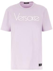 Хлопковая футболка с логотипом Versace, фиолетовый