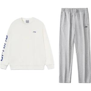 Li Ning Casual Sportswear Unisex Li-Ning, standard белый pullover hoodie+heather серый straight fit sweatpants
