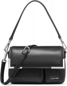 Сумка-органайзер Calvin Klein Mica Crossbody с клапаном, Black/Silver Puffy
