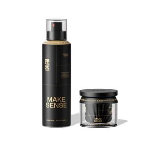 MAKE ESSENCE Набор для укладки волос Premium Series Avant-Garde Air Stone матовый черный золотой глина и спрей долговременная фиксация 50г