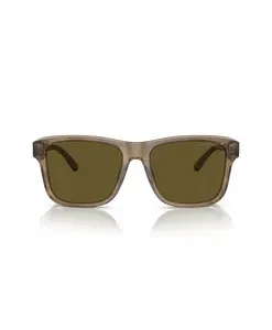 Зеленые прозрачные солнцезащитные очки с подушкой коричневого цвета Emporio Armani, зеленый