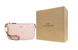 COACH Нолитская искусственная кожаная сумочка на одно плечо женская розово-белая