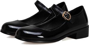 Женские туфли LUXMAX Mary Jane из лаковой кожи с квадратным носком, Z-Black