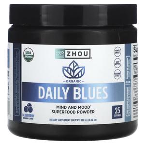 Organic Daily Blues, черника, 4,22 унции (119,5 г) Zhou Nutrition
