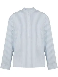 Поплиновая блузка в полоску YVES SALOMON, синий