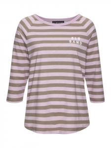 Рубашка с рукавами 3/4 в полоску сиреневого и серо-коричневого цветов ELBSAND