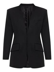 Шерстяной пиджак Attico с подкладкой на плечах The Attico, черный