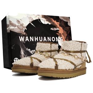 Ботинки зимние UGG Classic Mini с меховыми элементами, коричневый