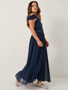 Детское платье для выпускного с пайетками и одним плечом Monsoon, Navy