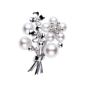 MIKIMOTO Брошь Pearl для женщин Silver