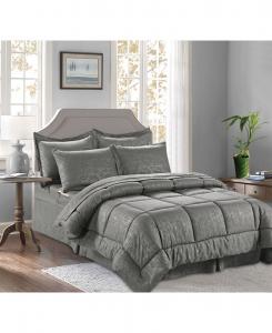 Комплект постельного белья Bamboo Pinted из 8 предметов, размер King/California King Elegant Comfort, Grey