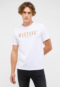Футболка Mustang Print T-shirt, Weiß/White